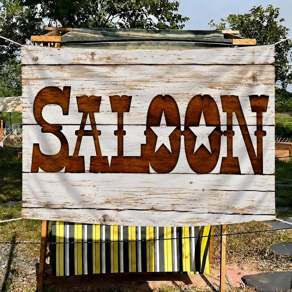 Wild W-West Cowboy Saloon Tapestry Outdoor Parties Bedrooms Living Rooms Dorm Rooms Wall Decor Banners Gifts