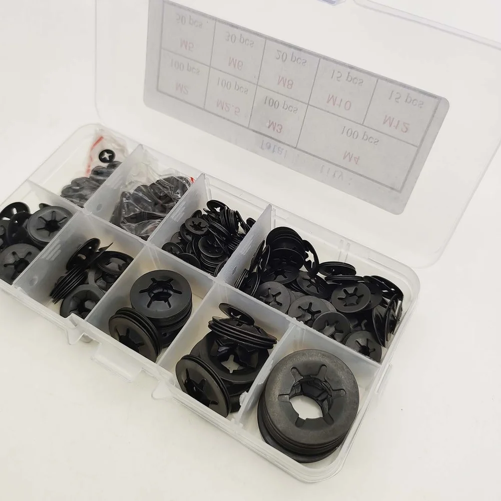 65Mn Steel Black Oxide Retaining Rings 530pc L-Shaped Axial Locking Rings for Industrial Hardware and Mechanical Use