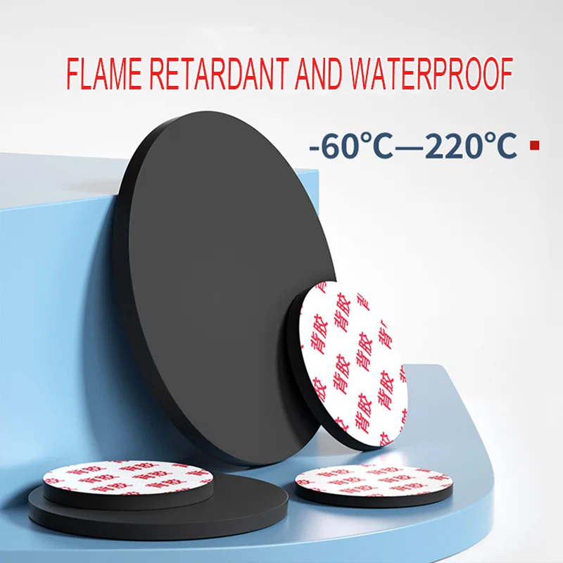 Diameter 6-100mm Round Rubber Self Adhesive Sealing Backing Thick 0.5-3mm Silicone Rubber Furniture Pads Cabinet Feet Leg Gasket