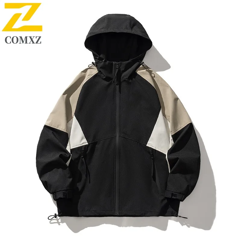 

COMXZ Mens Jacket Premium Hooded Outdoor Mountaineering Multi-Functional Coat Casual Daily Style Lightweight Motorcycle Jacket