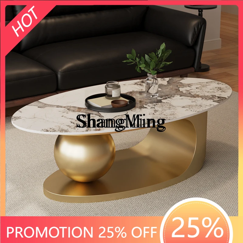 

CL slab light luxury coffee table modern simple household small apartment living room oval coffee table table