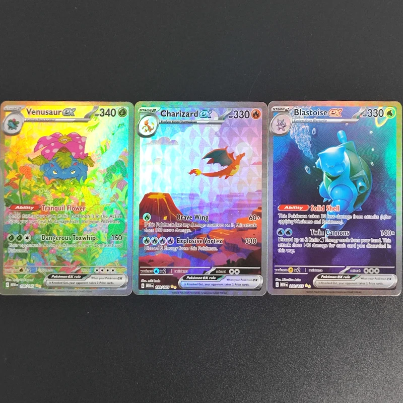 Ptcg English Proxy Card Scarlet & Violet Venusaur Charizard 151 Blastoise Anime Game Collection Cards Toy Gift