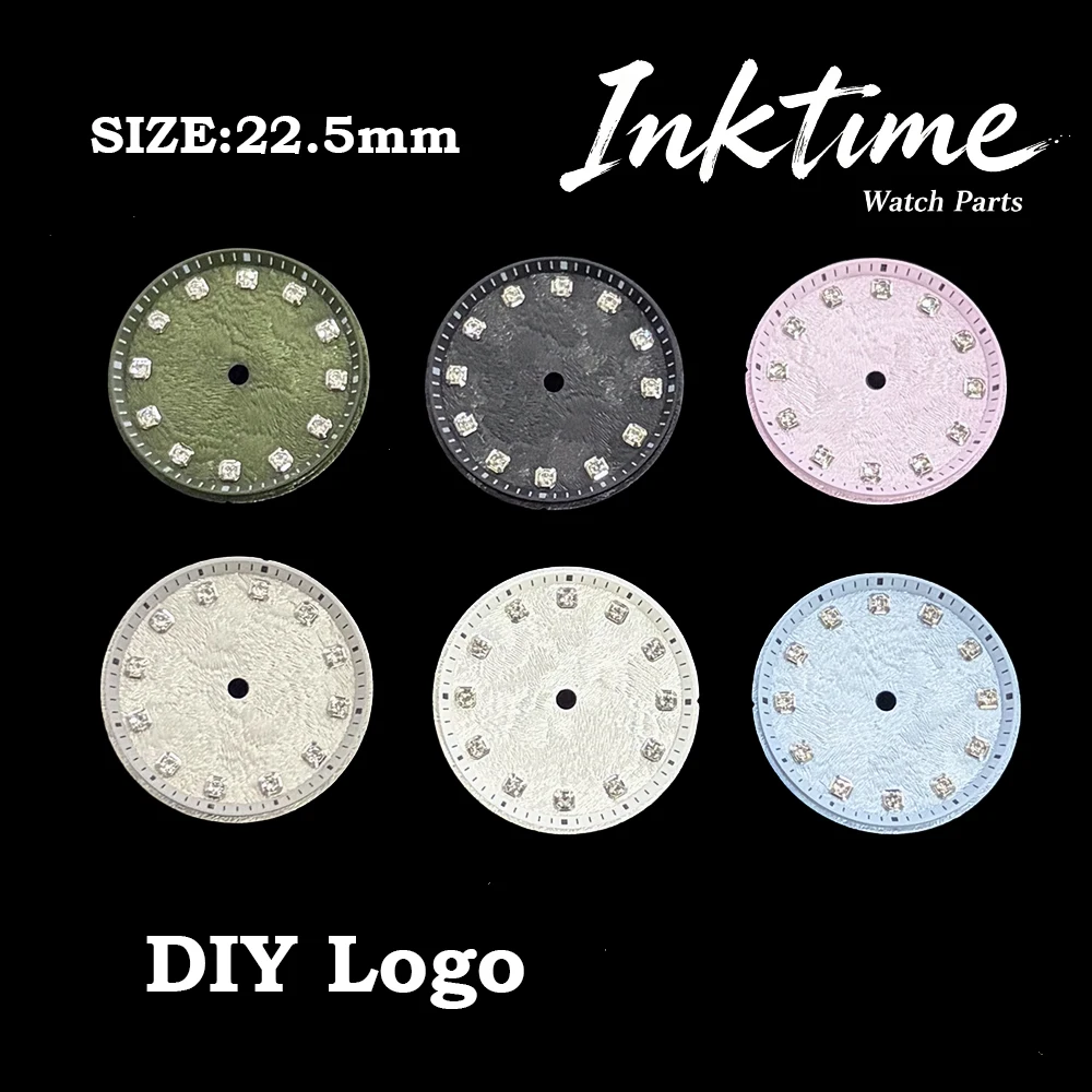 新しい-225-ミリメートル-nh05-diy-時計ダイヤルレディース腕時計桜パターンダイヤモンドダイヤル-nh05-修正された時計アクセサリー
