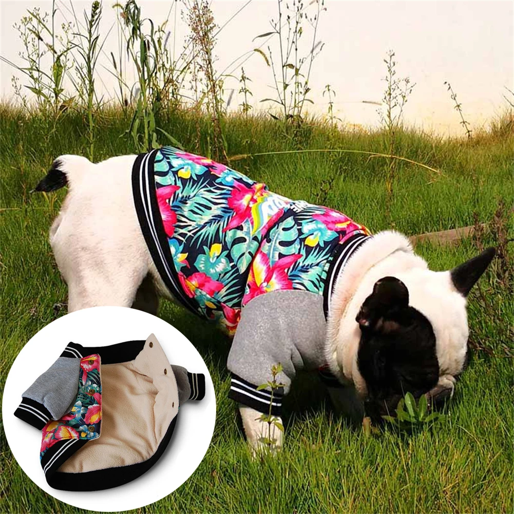 Pet Clothes Winter Warm Jackets for Small Dogs Cats Teddy Chihuahua Pug Clothing Flower Cotton Coat Plush Thicken Pets Costume