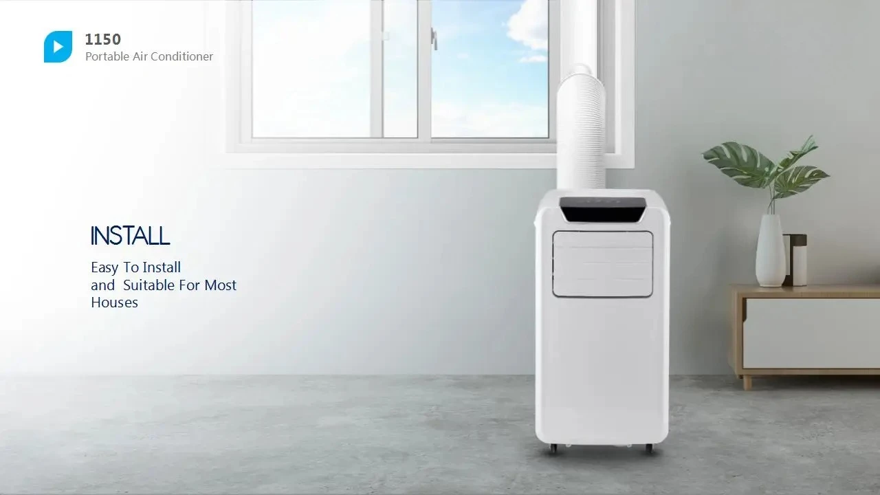 مكيف هواء محمول 9000 وحدة حرارية بريطانية، مكيف هواء متنقل للمنزل مع مزيل الرطوبة ووضع المروحة واي فاي تويا