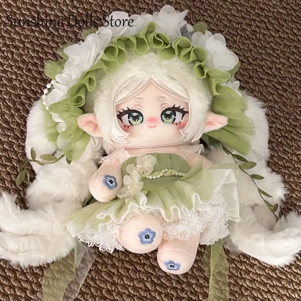 

Милая хлопковая кукла Фрирен с каркасом, кавайная девочка в платье, игрушка-фигурка, плюшевая игрушка-украшение, 20 см, подарок для фанатов