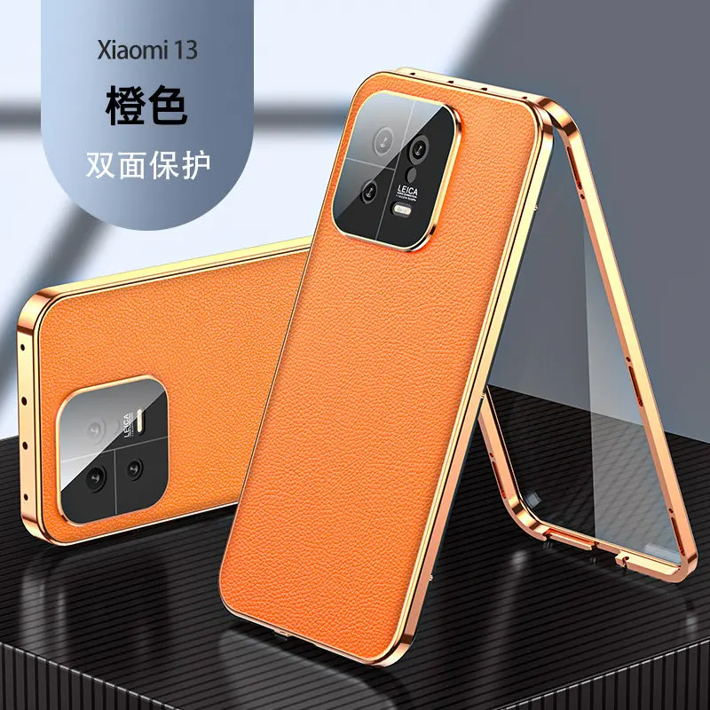 

For Xiaomi Mi 13 Mi13 5G Case 360 Full Protection Front Tempered Glass Cover with Back PU Leather Case for Xiaomi 13 Xiaomi13 5G