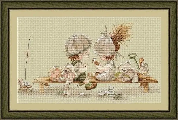 

lovers on the bench 46-31 Embroidery,DIY 14CT Unprinted Arts Cross stitch kits Set Cross-Stitching Home Decor