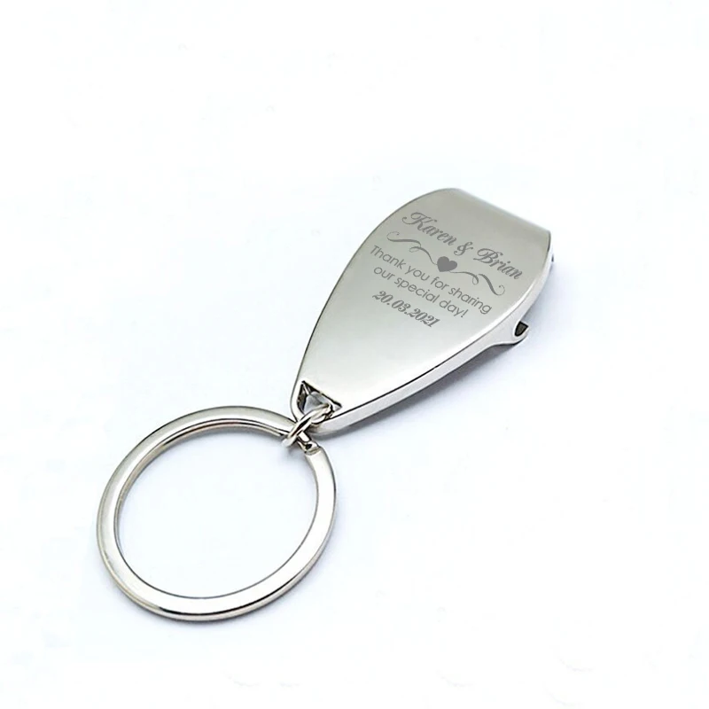Wedding Gifts Party Favors Personalized Keychain Bottle Openers Wedding Souvenirs for Guests Customised Metal Key Rings