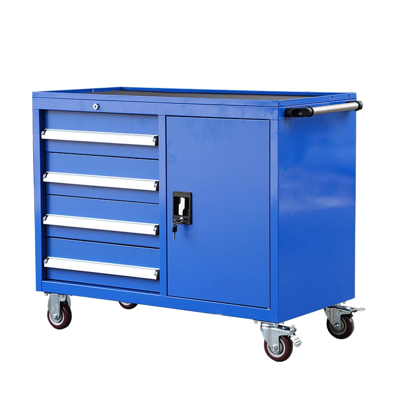 Cabinet Modern Workshop Iron Furniture 4 Drawers Single Door Steel Mobile Toolbox Garage Modern Workshop Metal Storage Toolbox