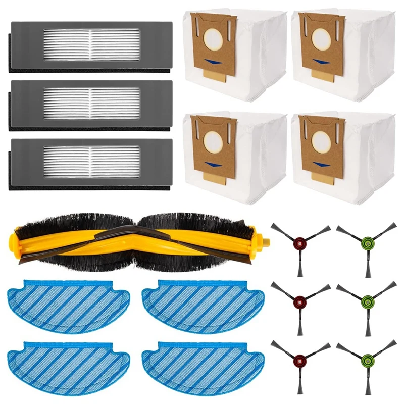 SANQ لـ ECOVACS DEEBOT OZMO T8 T8 AIVI T8 MAX N8 Pro N8 Pro+، Yeedi Vac جهاز آلي لتنظيف الأتربة فرشاة جانبية رئيسية فلتر Hepa ممسحة