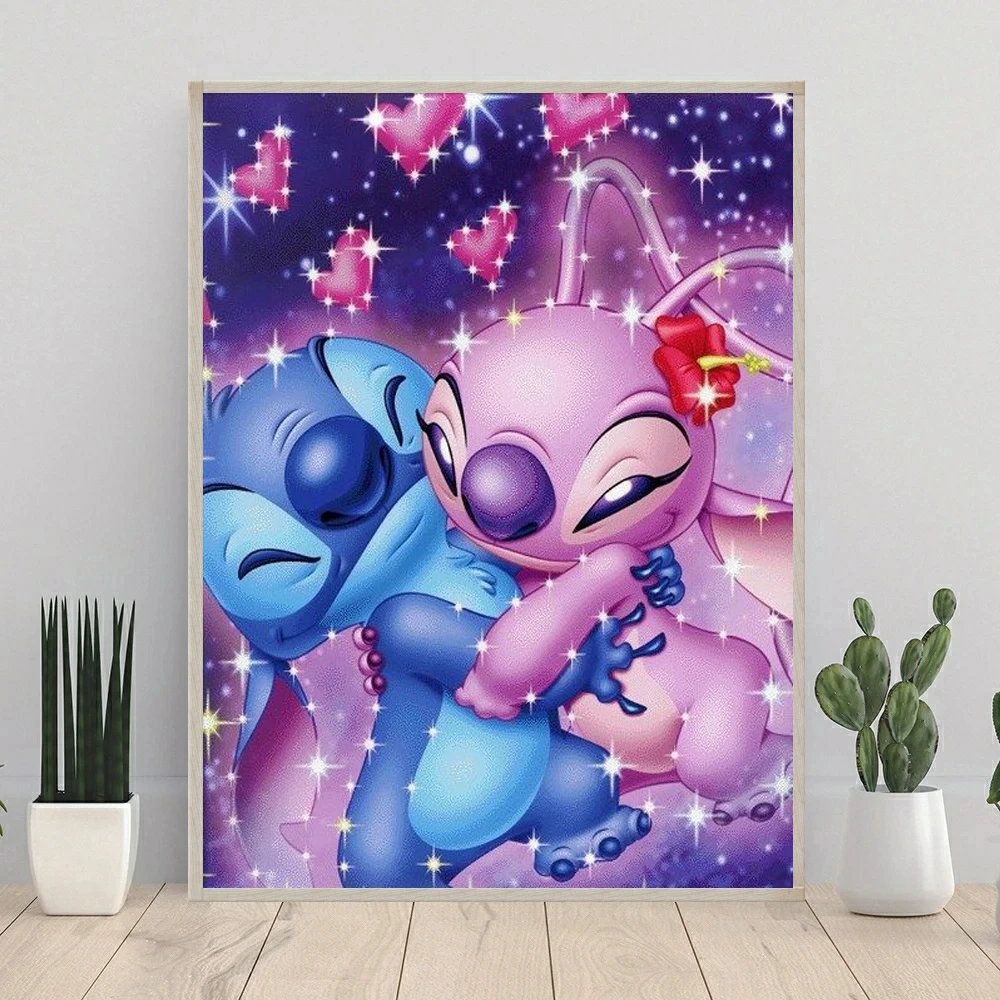 Lilo Stitch 5D DIY Fairy Dust Diamond Painting Mosaic Disney Cartoon Embroidery Cross Stitch Picture Home Decor Children's Gifts