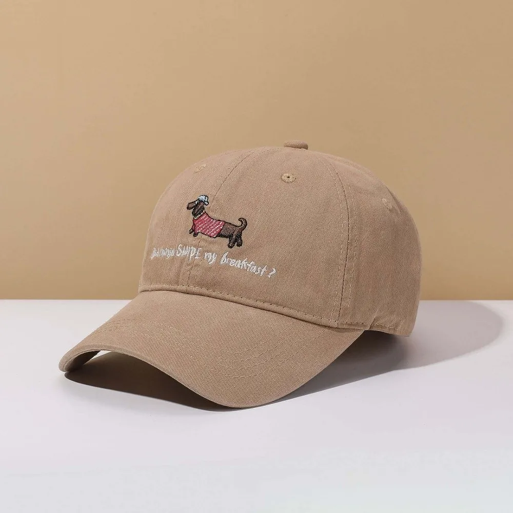 

Adjustable Dachshund Baseball Cap Sunscreen Korean Style Embroidered Peaked Hat Hip-hop Versatile Couple Sunshade Casquette