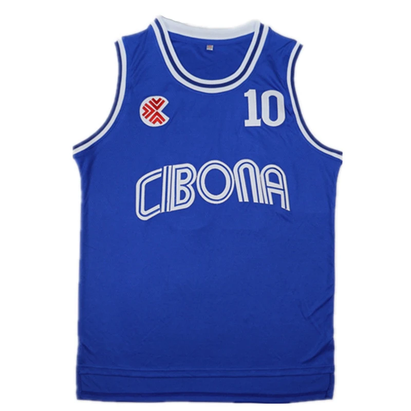 

Баскетбольная футболка CIBONA 10 Petrovic, синяя, большой размер, для активного отдыха, в стиле хип-хоп, с вышивкой и дизайнерским шитьем