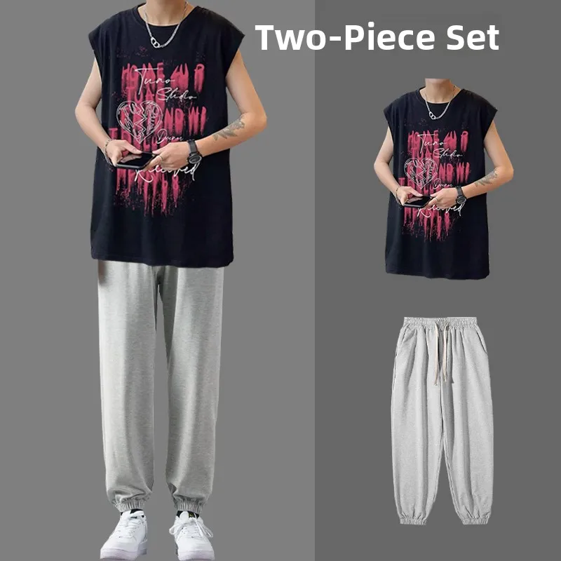 

Мужской летний спортивный костюм American Sle Svel: модная футболка и повседневные брюки 7/8 для спортзала и фитнеса