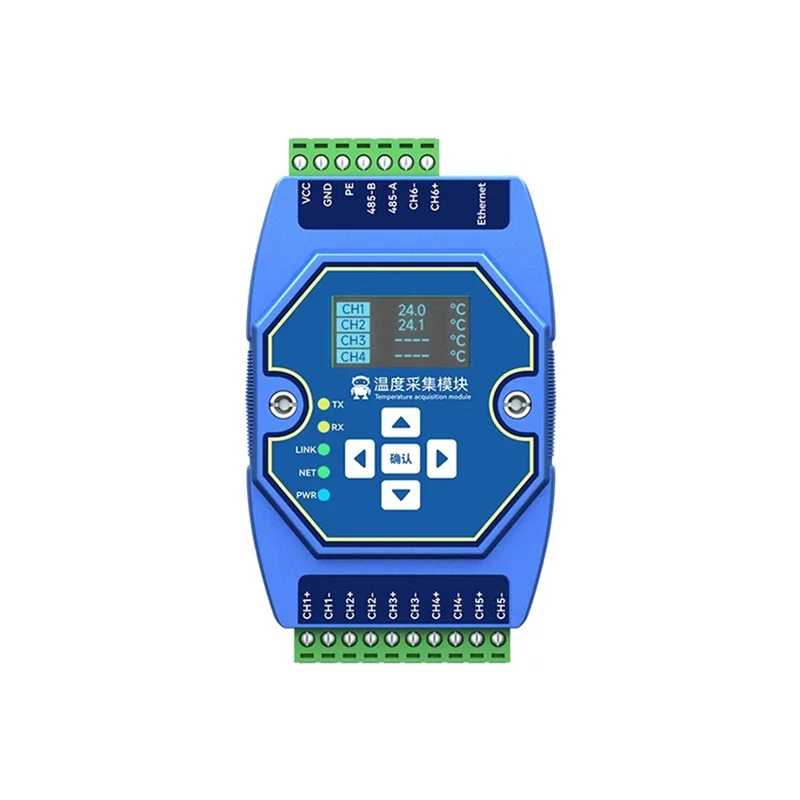 N93R 6 Way Temperature Acquisition Module Type K Modbus Thermocouple Input RS485 Ethernet Gateway Watchdog DNS Industrial
