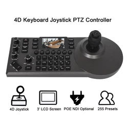 3 Inch LCD Screen 4D Keyboard NDI Ip Joystick PTZ Controller Live Steaming Camera Remote Control