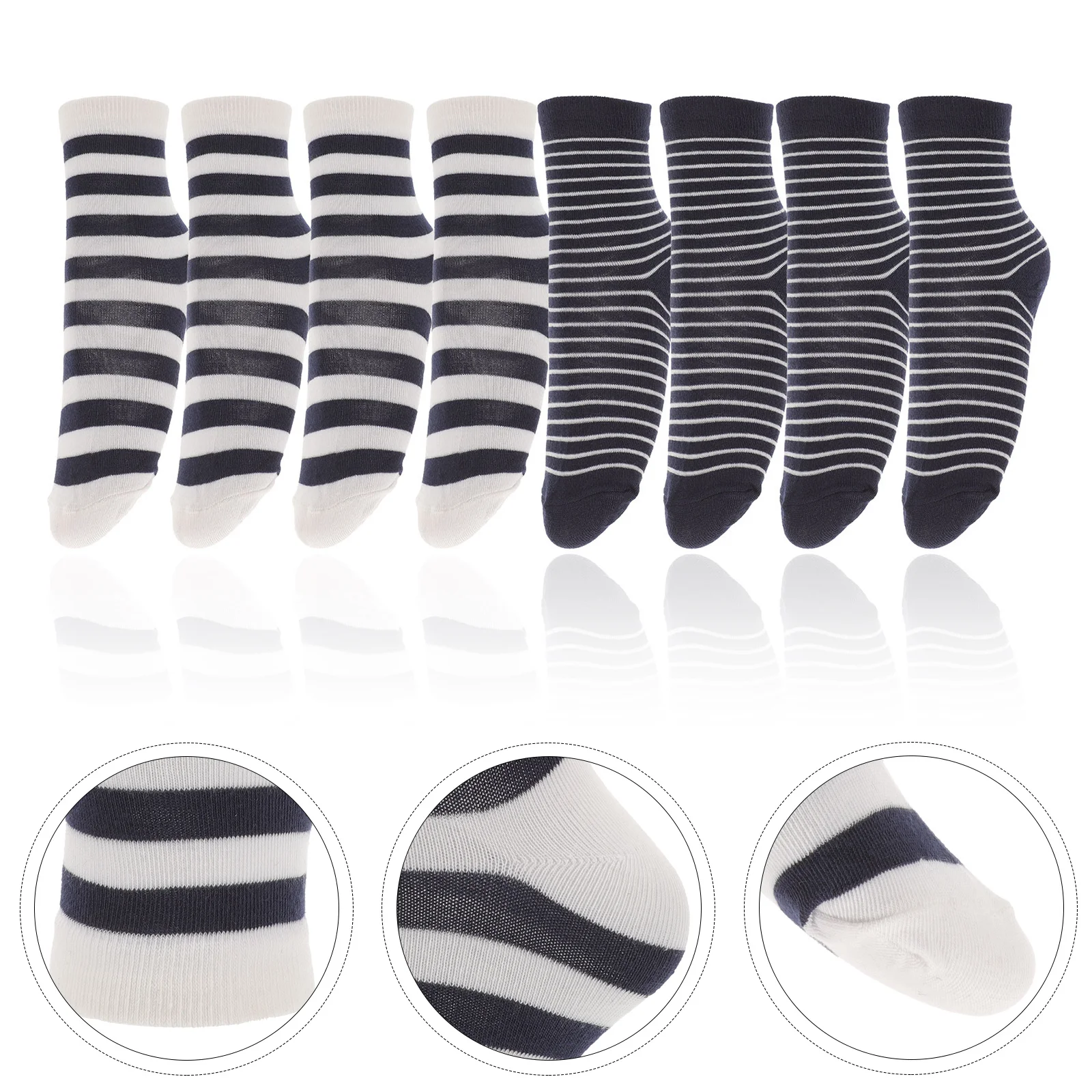 4 أزواج من جوارب العجل للجري مخططة مرنة للجنسين جوارب رياضية مريحة تسمح بمرور الهواء جوارب طويلة للركبة مستلزمات رياضية خارجية #5