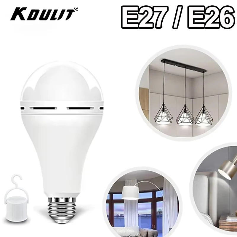 

9W/15W Emergency Rechargeable LED Light Bulb,1200mAh Battery Backup,for Home,Camping,Tent,Emergency Lighting,E27 Base with Hook