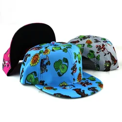 Plants Vs. Zombies Baseball Cap Spring and Summer Sunshade Sports Flat-brimmed Hip-hop Children's Baseball Cap Kids Cute Gifts