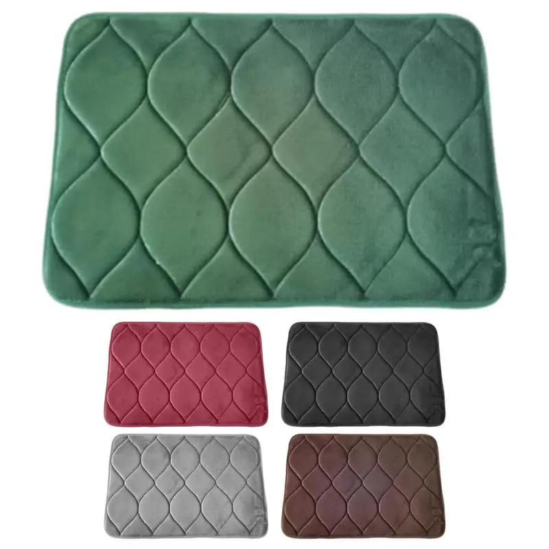 1pc Coral Velvet Bedroom Sponge Carpet Floor Mat Super Soft Anti slip Bath Mat  Water Absorption And Machine Shower Floor Mat