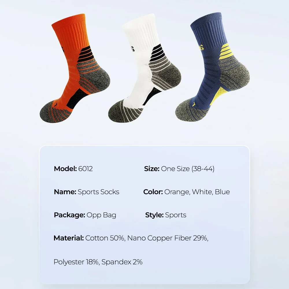 Deodorant Nano Copper Sports Socks for Men Antibacterial Basketball Climbing Sock Summer Compression MTB Cycling Bicycle Running