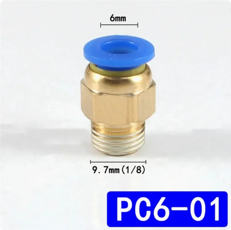 5Pcs 1/8 Thread To 6mm Tube Push in Air Pneumatic Quick Fitting Pipe Connector