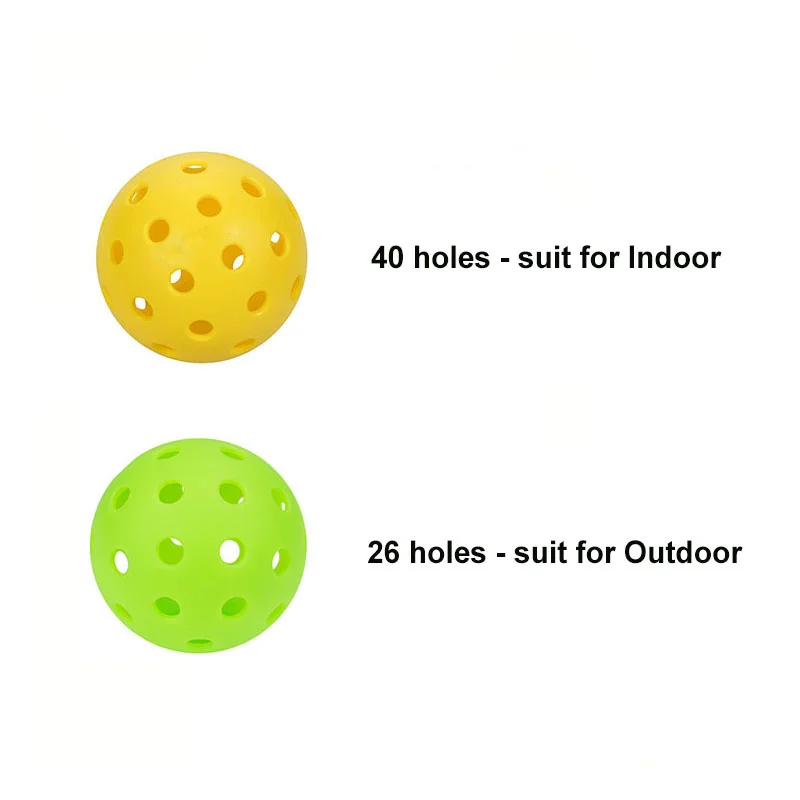 Pickleball 74MM Durable 26/40 Holes Indoor/Outdoor 2/4/6Pcs Pickleballs 26g for Entertainment pickleball Packs of Pickleballs