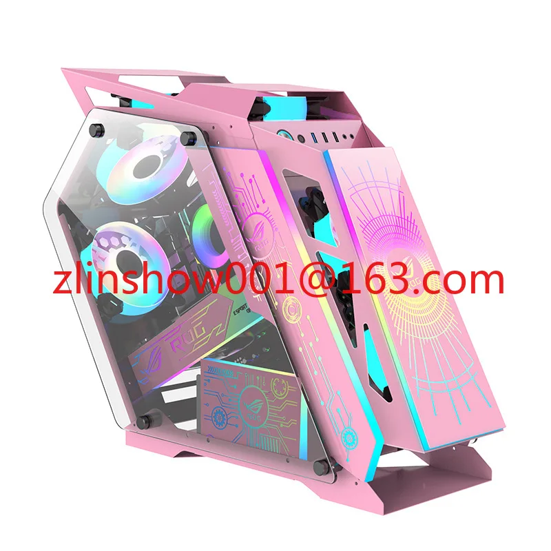 

The computer host box high-end e-sports Internet cafe chassis comes with a light board and a fan.