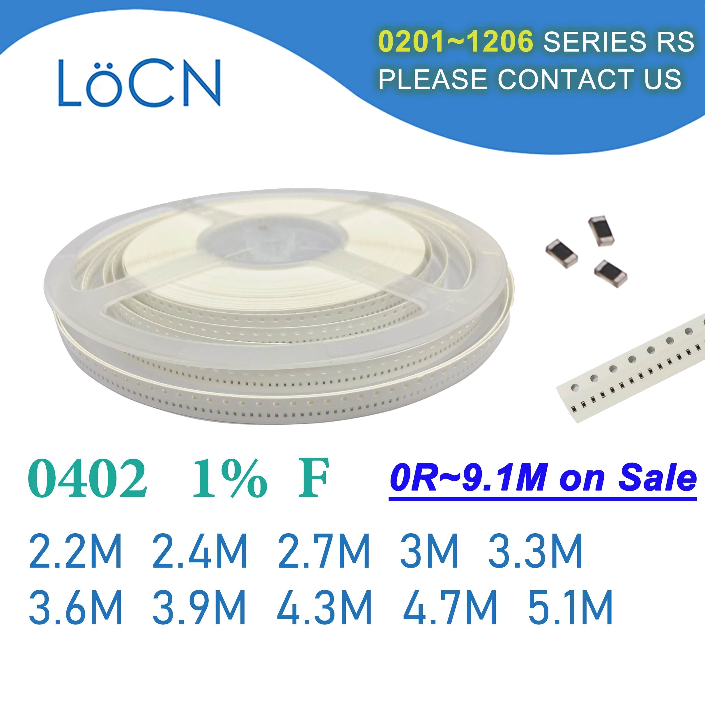 0402 1% 10000 шт. SMD резистор F 2,2 м 2,4 м 2,7 м 3 м 3,3 м 3,6 м 3,9 м 4,3 м 4,7 м 5,1 м 1005 Ом