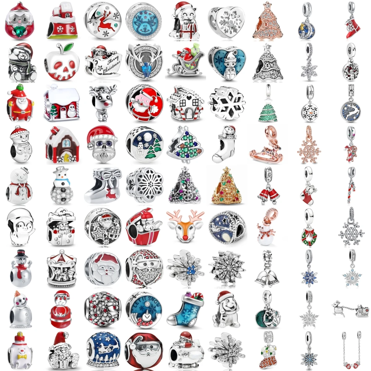 Fashion 925 Silver Christmas Gift Collection Snowman Socks  Reindeer Charms Beads Fit Original Bracelet Trinkets Accessories