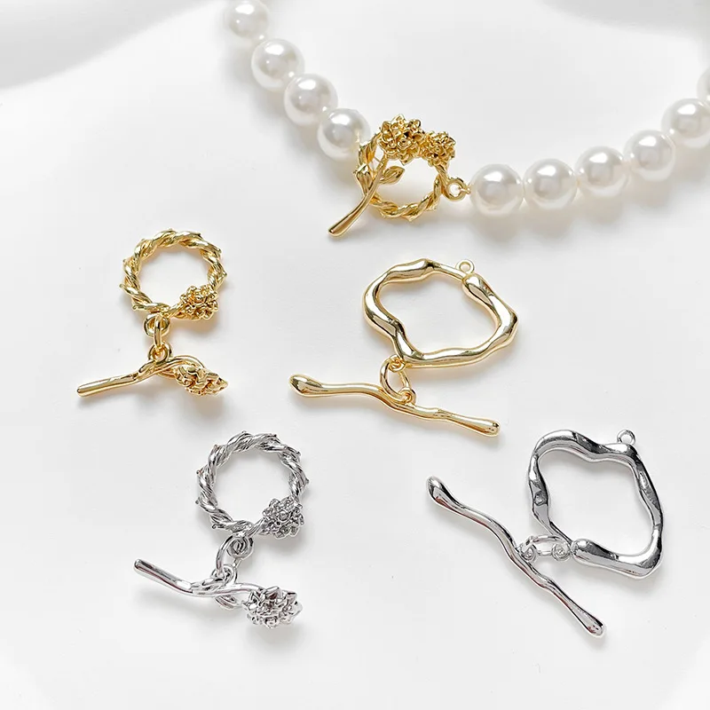 

1 Piece of Copper-plated Gold Rose Irregular OT Connecting Buckle DIY Bracelet Necklace Accessories Jewelry Making Material