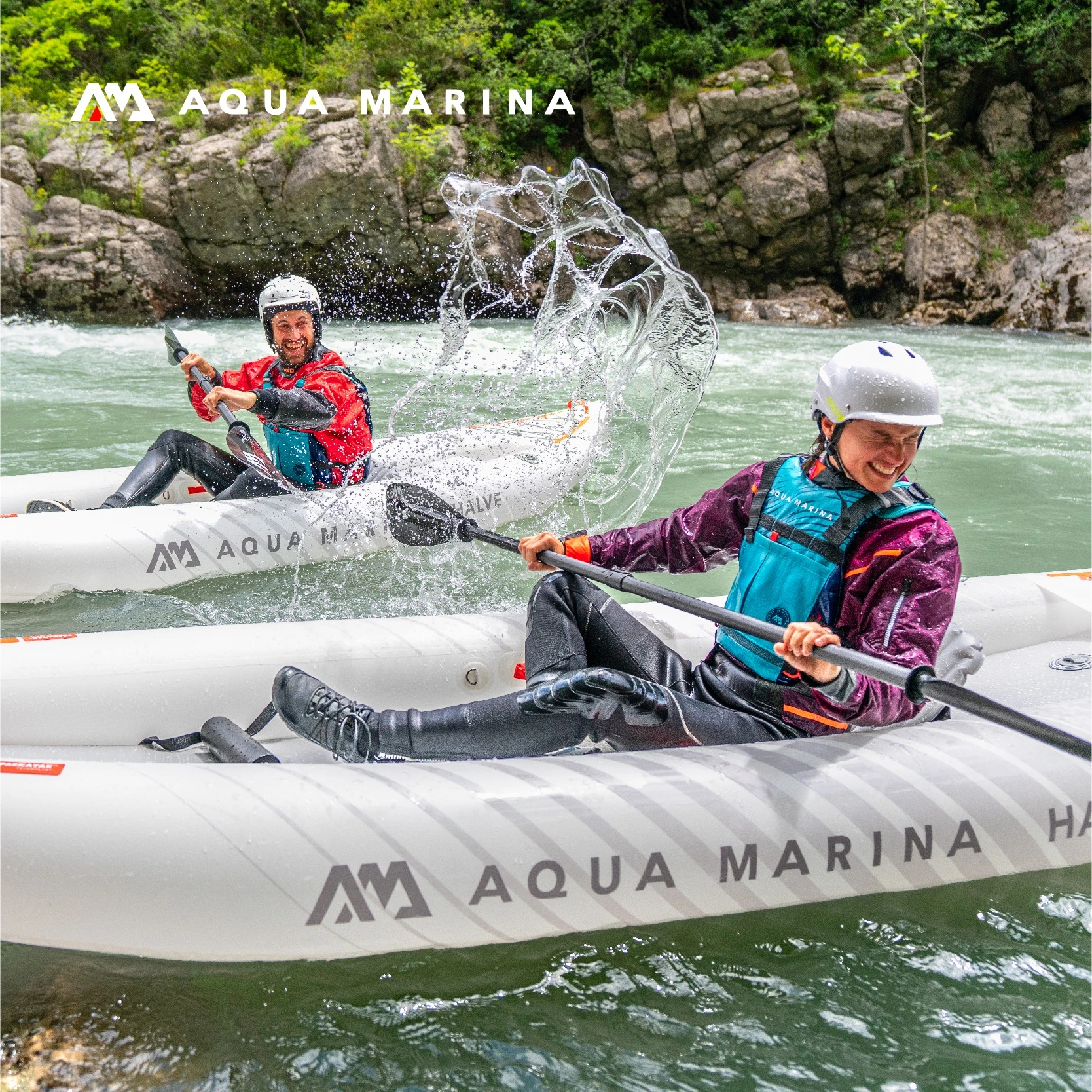 أكوا مارينا نصف حقيبة الظهر كاياك 1-2 شخص خفيفة الوزن الرياضات المائية طوف قارب قابل للنفخ بولي TPU مجداف مجلس ركوب الأمواج زورق مزدوج #3