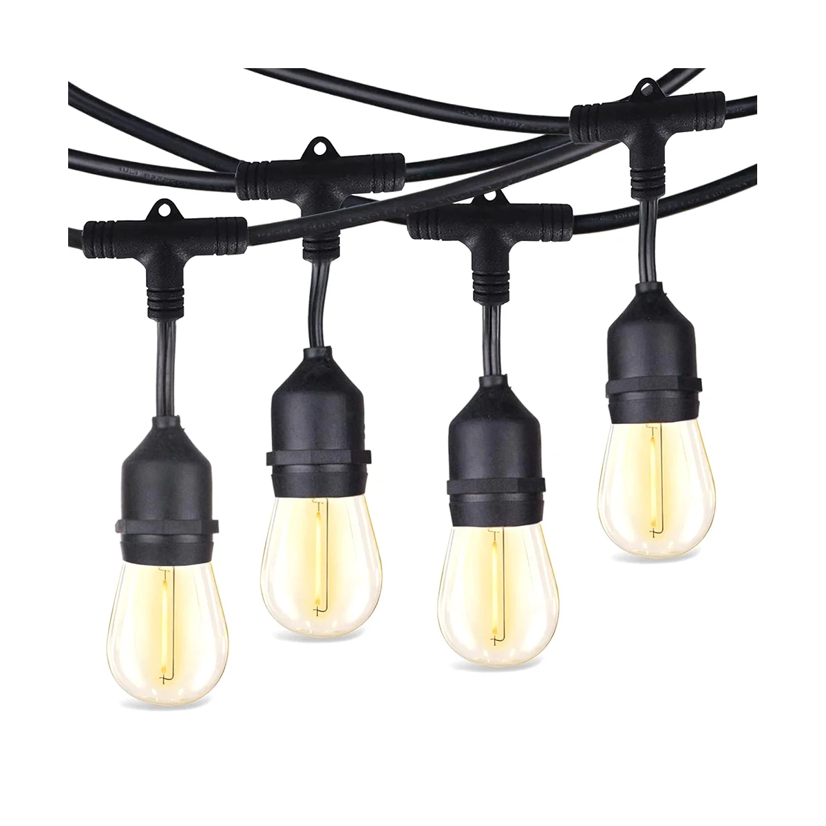 

Outdoor String Lights LED Patio String Lights with Shatterproof Plastic Bulbs for Gazebo Pergola Bistro Lights -US Plug