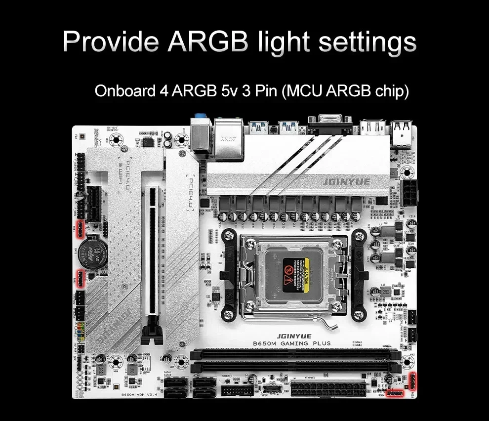 JGINYUE B650M Motherboard Kit Ryzen 5 7600X CPU Processors 2*16GB 6000Mhz DDR5 Dual Channel Memory RAM M-ATX B650M GAMING PLUS