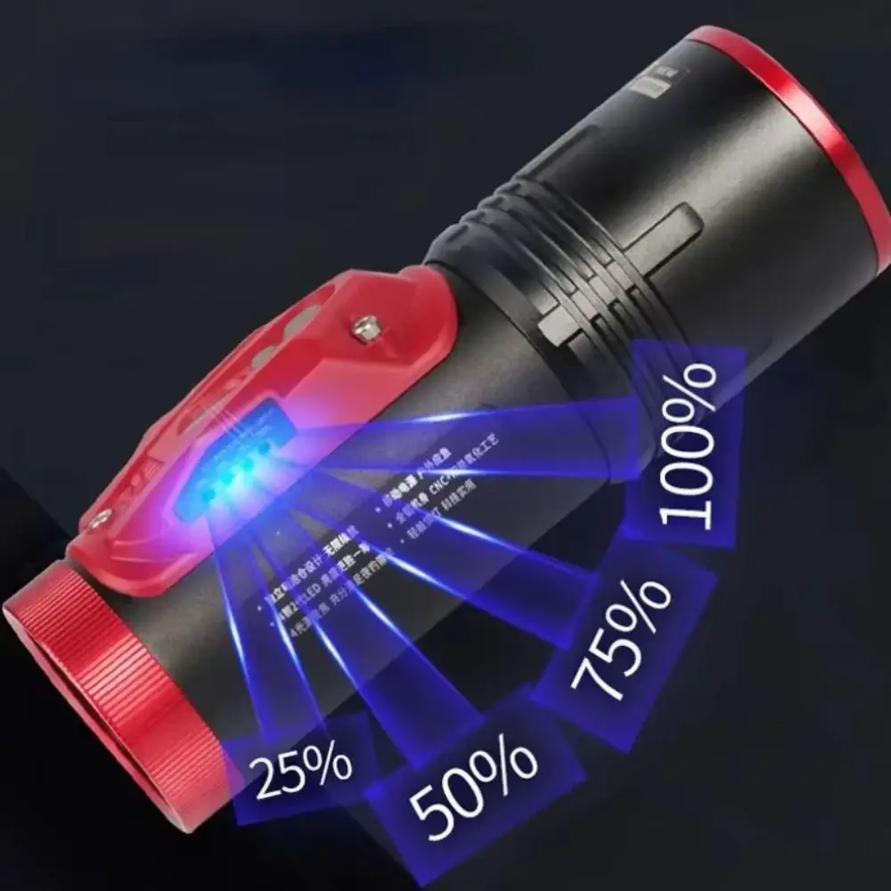 4 Color Light Source LED Fishing Flashlight Induction bait lamp Waterproof Zoomable Flashlight Durable Multi-functional