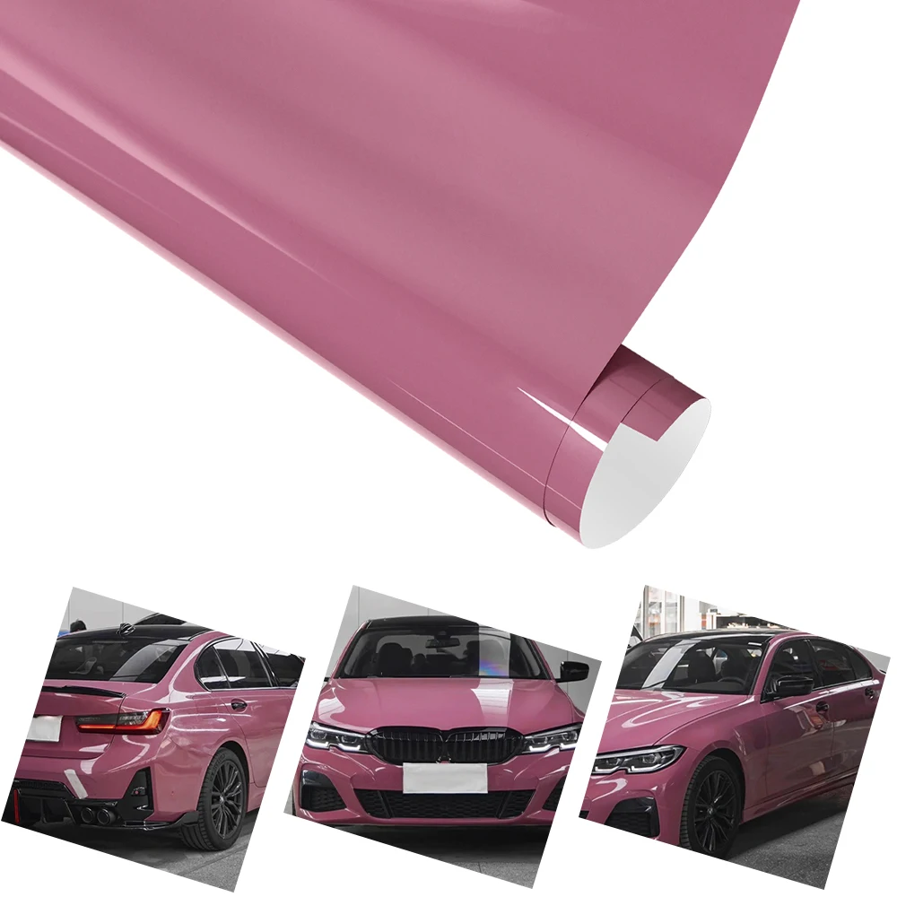 

Car Vinyl Film PET Platinum Tulip Pink Auto Vinyl Wrapping Film Self Adhesive Motorcycle Car Body Decoration Decal Accessories