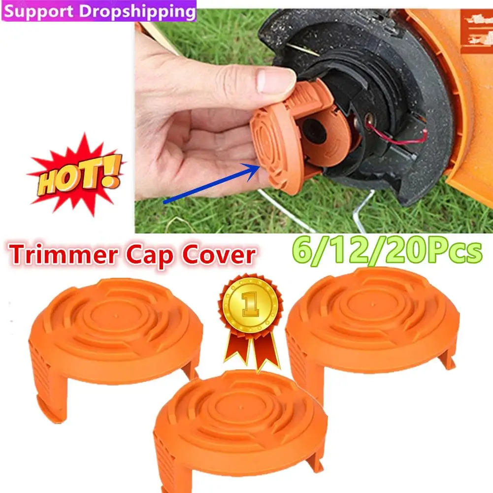 6/12/20pcs Trimmer Cap Cover For Worx Replacement Grass For Worx Weed Eater 10FT/ 3.1M Weed Eater Edger Line String ﻿