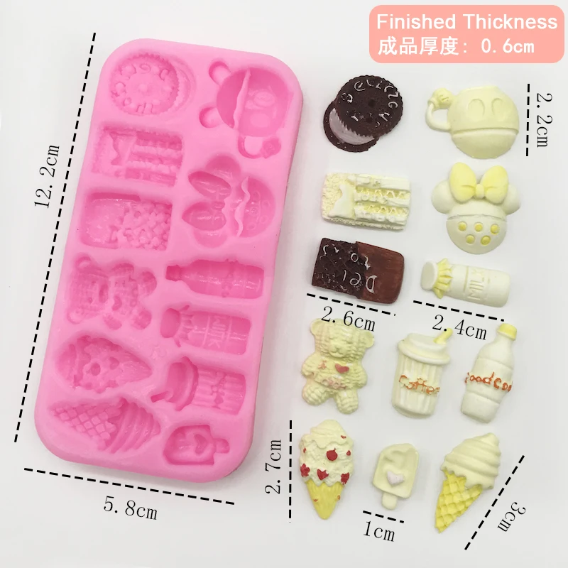 Soft Silicone Food Re-ment Mold Chocolate Fondant DIY Making Tool Cake Decorating Cookie Children\'s Baby Plug-in Candy Toy