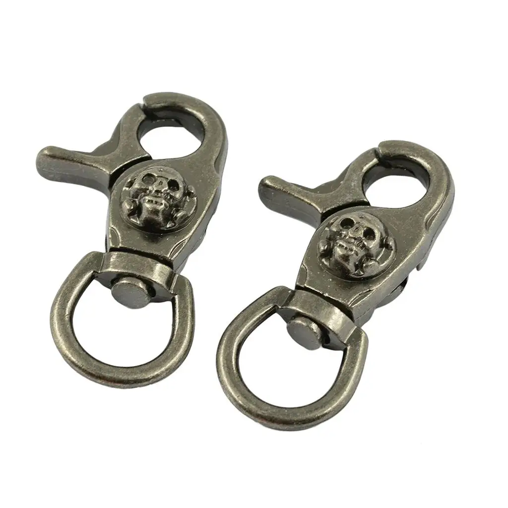 Antique Silver Trigger Snap Hook Set Swivel Key Clip Hardware for DIY Beading Projects and Lanyards