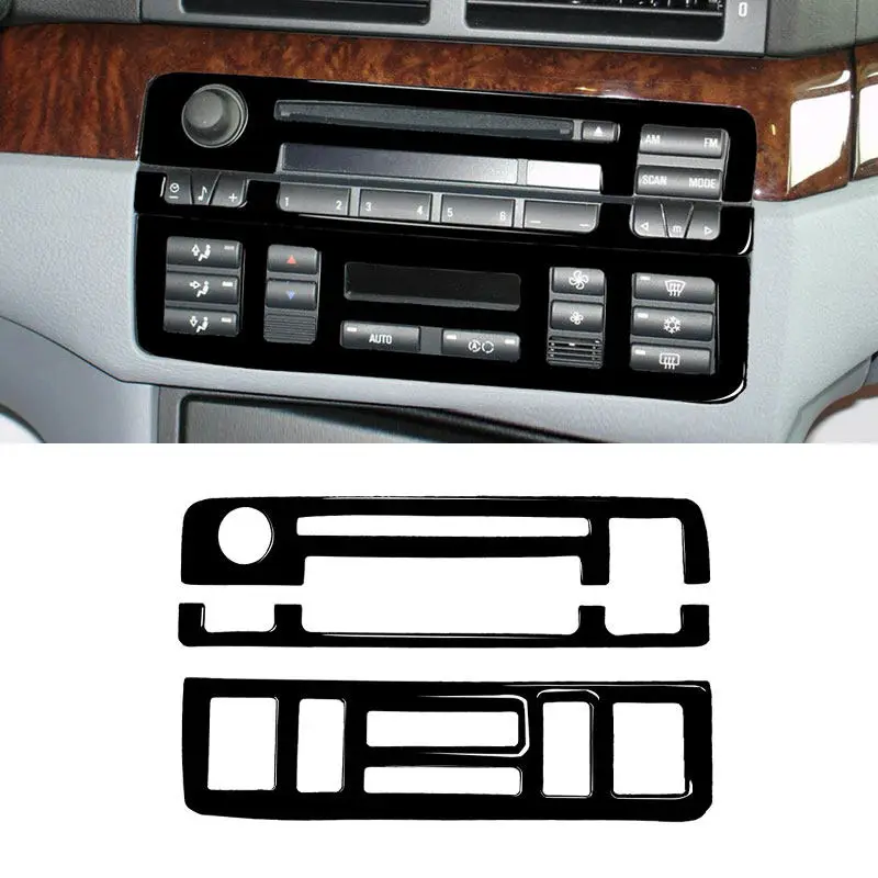 Soft PVC Plastic Piano Black Car Interior Accessories Center Control Panel Cover Frame Trim For BMW 3 series E46 1998-2005