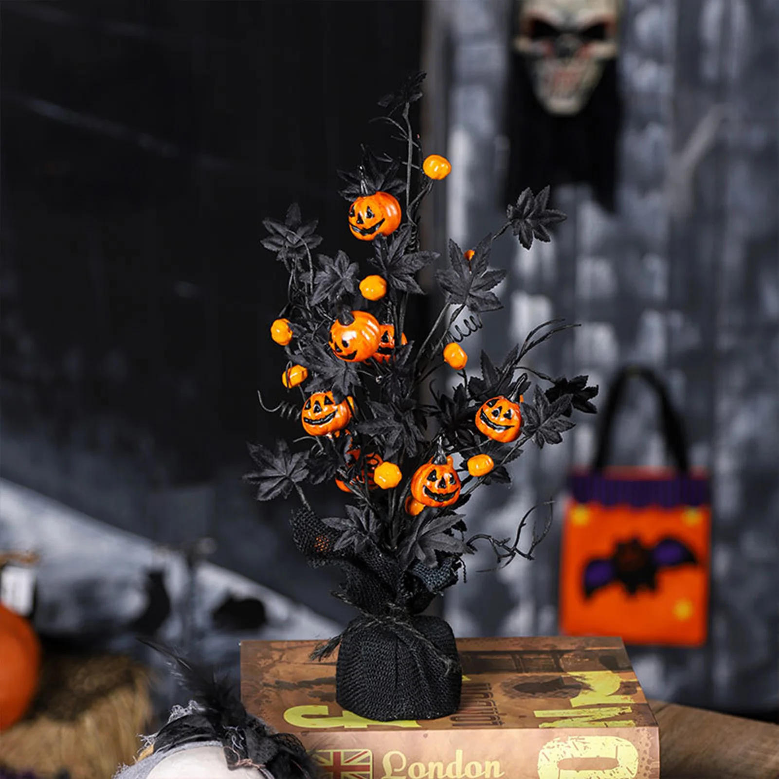 

Halloween Branches Bouquet Creative Festive Pumpkin Flowers Fits Halloween Party Ghost House Gothic Flower Decor Supplies