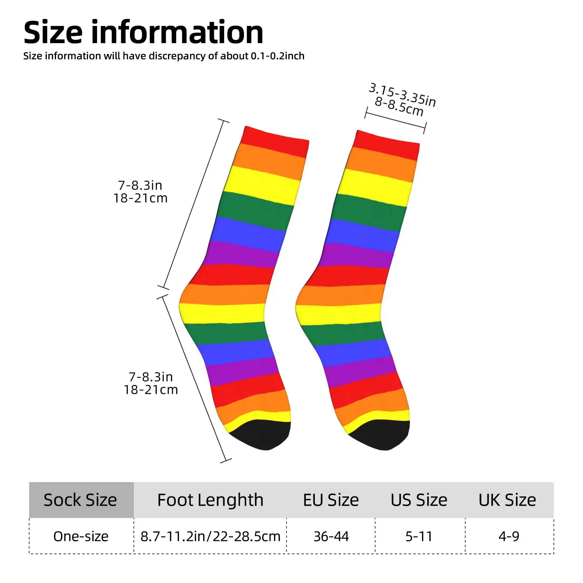 Calcetines Kawaii LGBT con bandera del arco iris para mujer y hombre, calcetines cálidos con estampado 3D para deportes de fútbol
