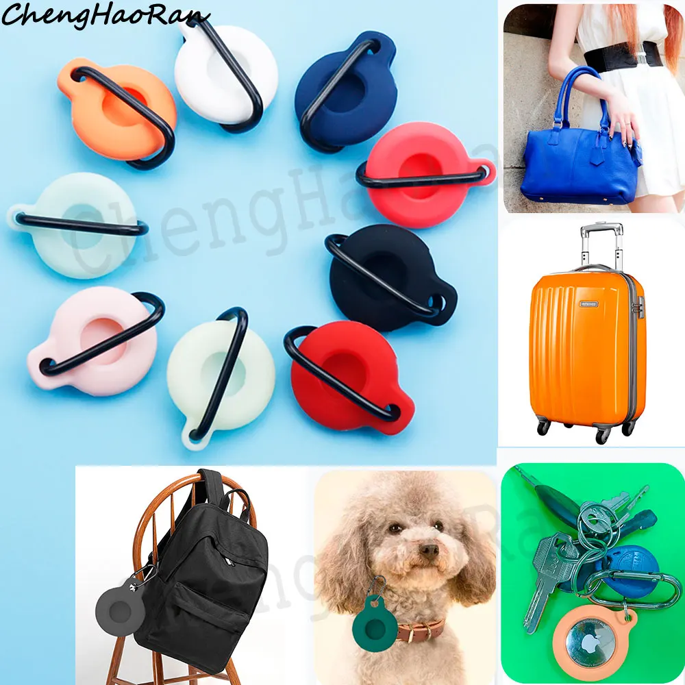 1 Pc For Airtag Silicone Anti-scratch Anti-lost Sleeve Protective Shell Cover Keychain Phone Bag Airtag Tracker Soft Cover Parts