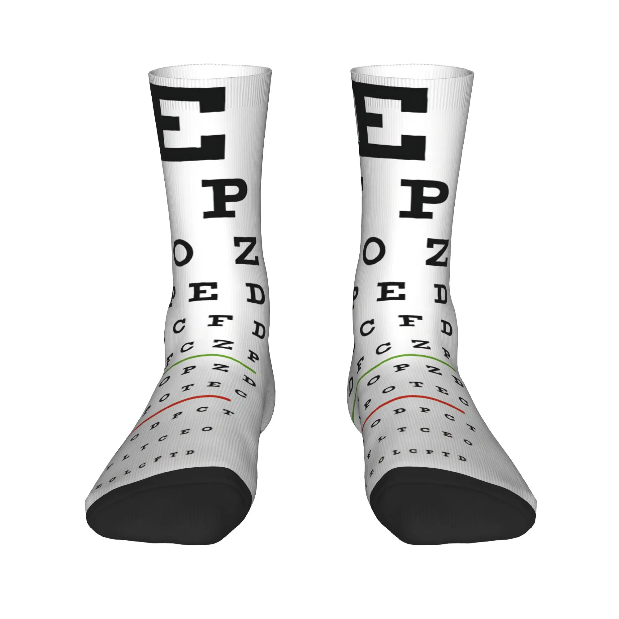 Novel and Quirky Eye Chart Printed Socks  Novelty Stockings Winter Anti-Slip Couple Socks High Quality Graphic Outdoor Socks