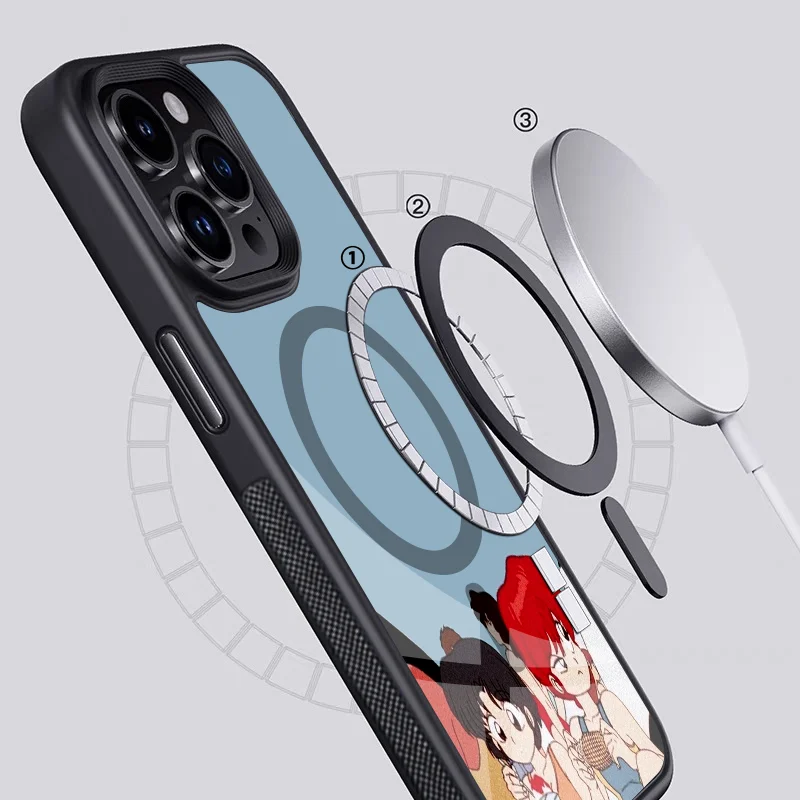 Cartoon Ranma 1 2 Phone Case Strong Magnetic IPhone 15 14 13 Pro Max 11 12 Mini Alex Mirror Magsafe Wireless Charging Cover