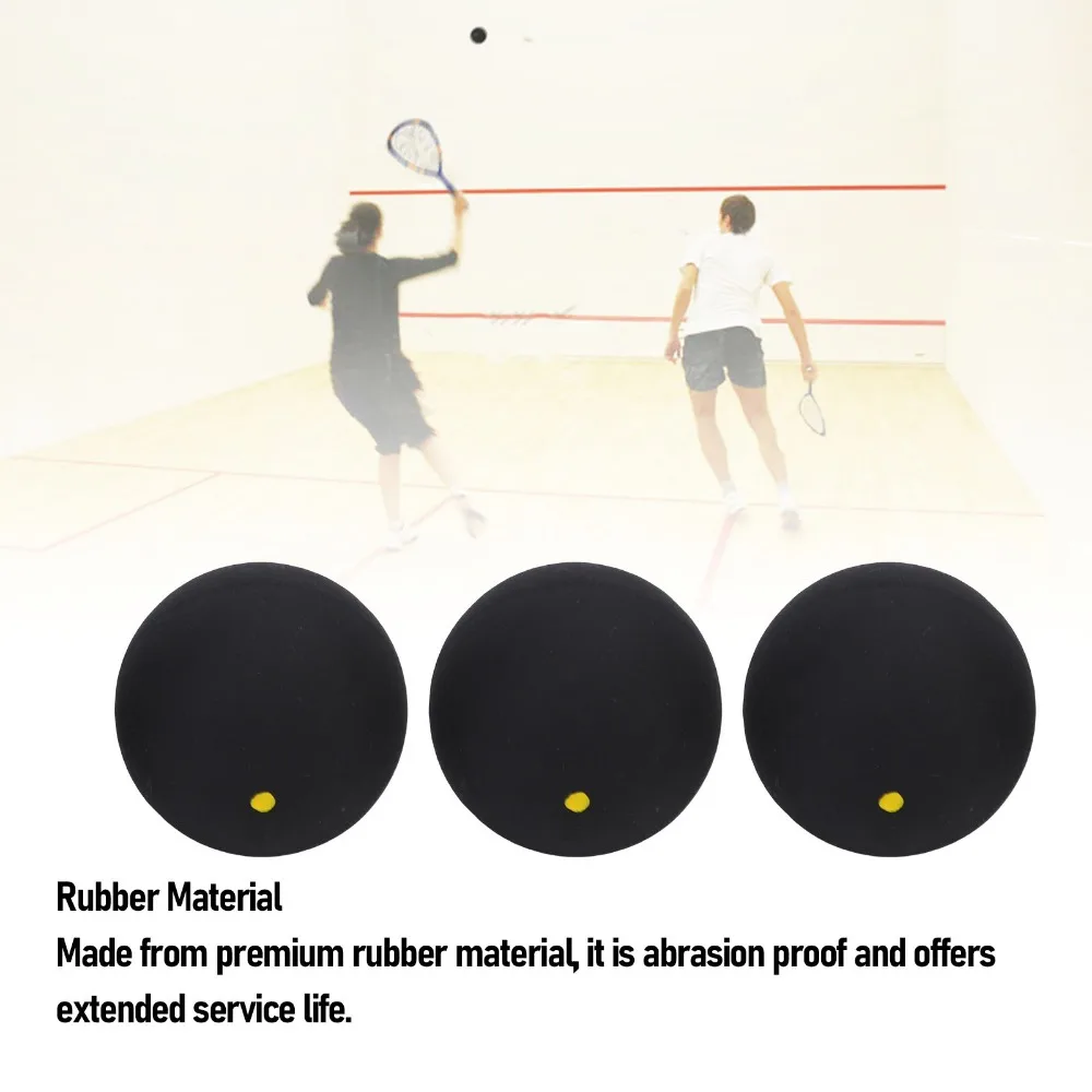 3PCS Slow Speed Squash Ball Set Stable Rubber Single Dot Squash Ball Blue Dot Low Bounce Squash Ball Combo Set Training Practice