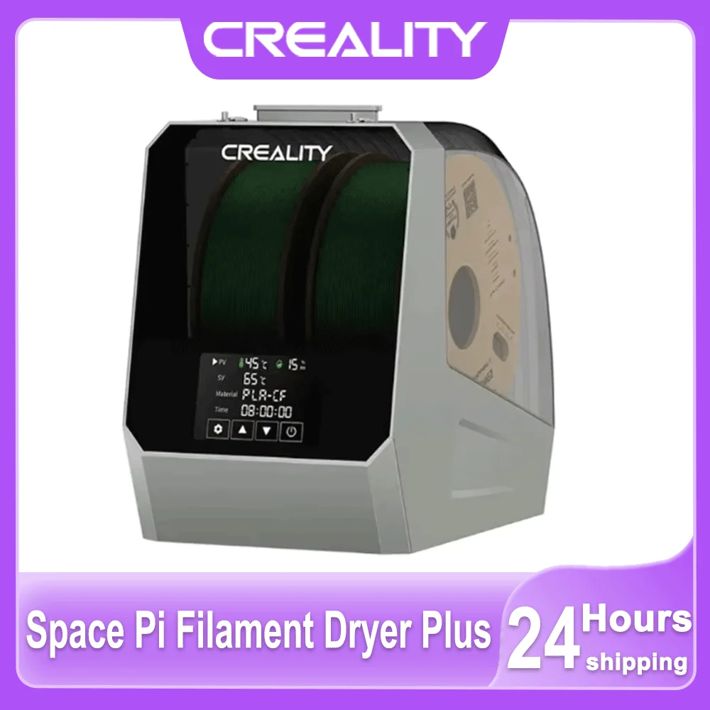 

Creality Space Pi Filament Dryer Plus Hot-Air Heating 45℃-70℃ 2Kg Capacity Double Drying Adjustable Temperature Dehydrator 360