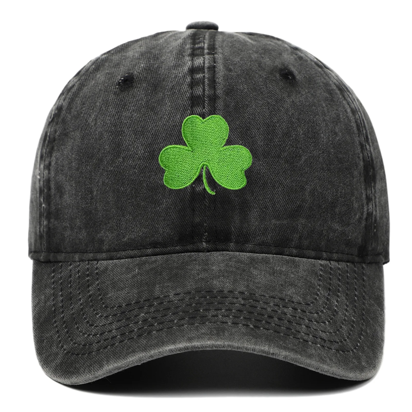 Irland Grüne Baseballkappe, Retro-Klee, bestickte Sonnenschutzhut für Männer und Frauen, trendige Paar-Entenschnabelmütze – Detail 3