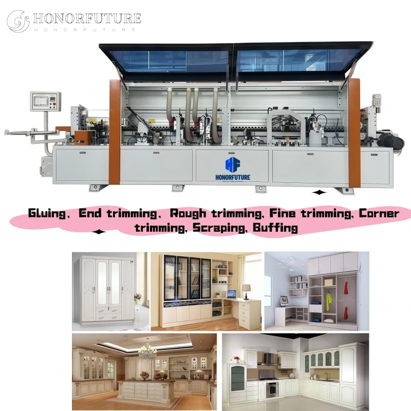 Auto Bevel Curve Sealing Gluing Bonding Muti-functional Edge Banding Machine Wood Tools Full Automatic CNC PVC MDF Customizable